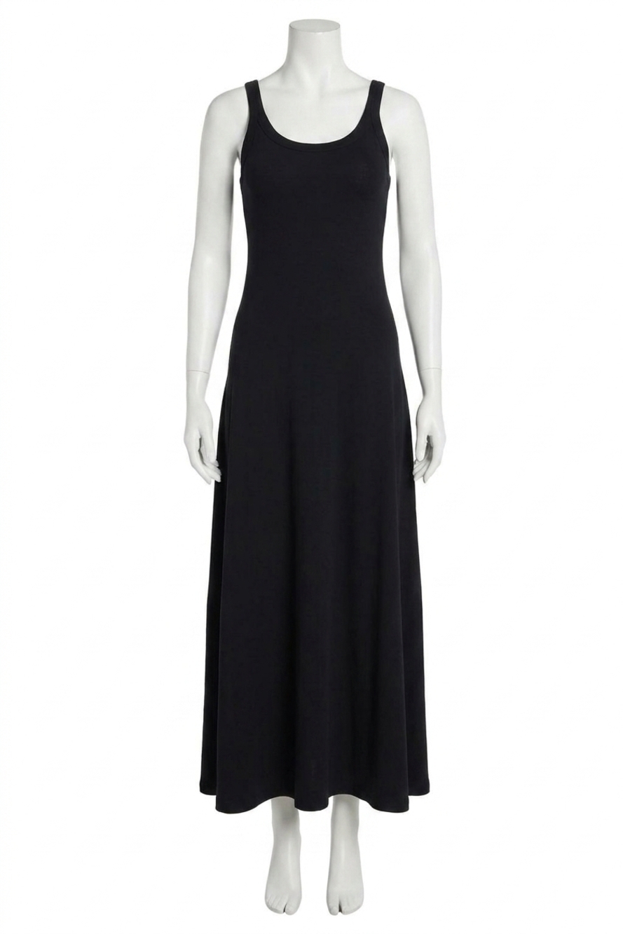 NEW PERFECTWHITETEE rib midi tank dress in black